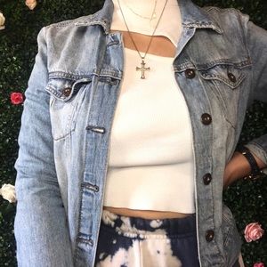 Acid wash denim jacket